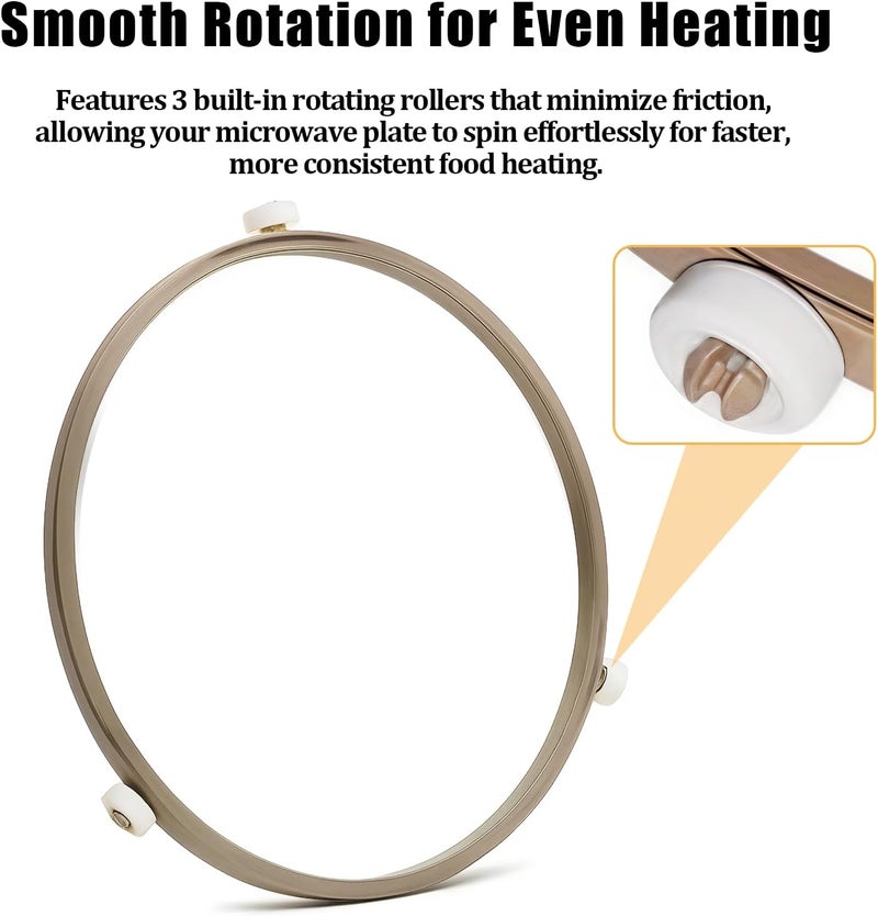 smrtcol Microwave Turntable Ring Replacement 8.7-Inch Microwave Oven Spinner Replacement Parts with 3 Smooth Rollers Universal Fit for Most Microwaves - Image 3
